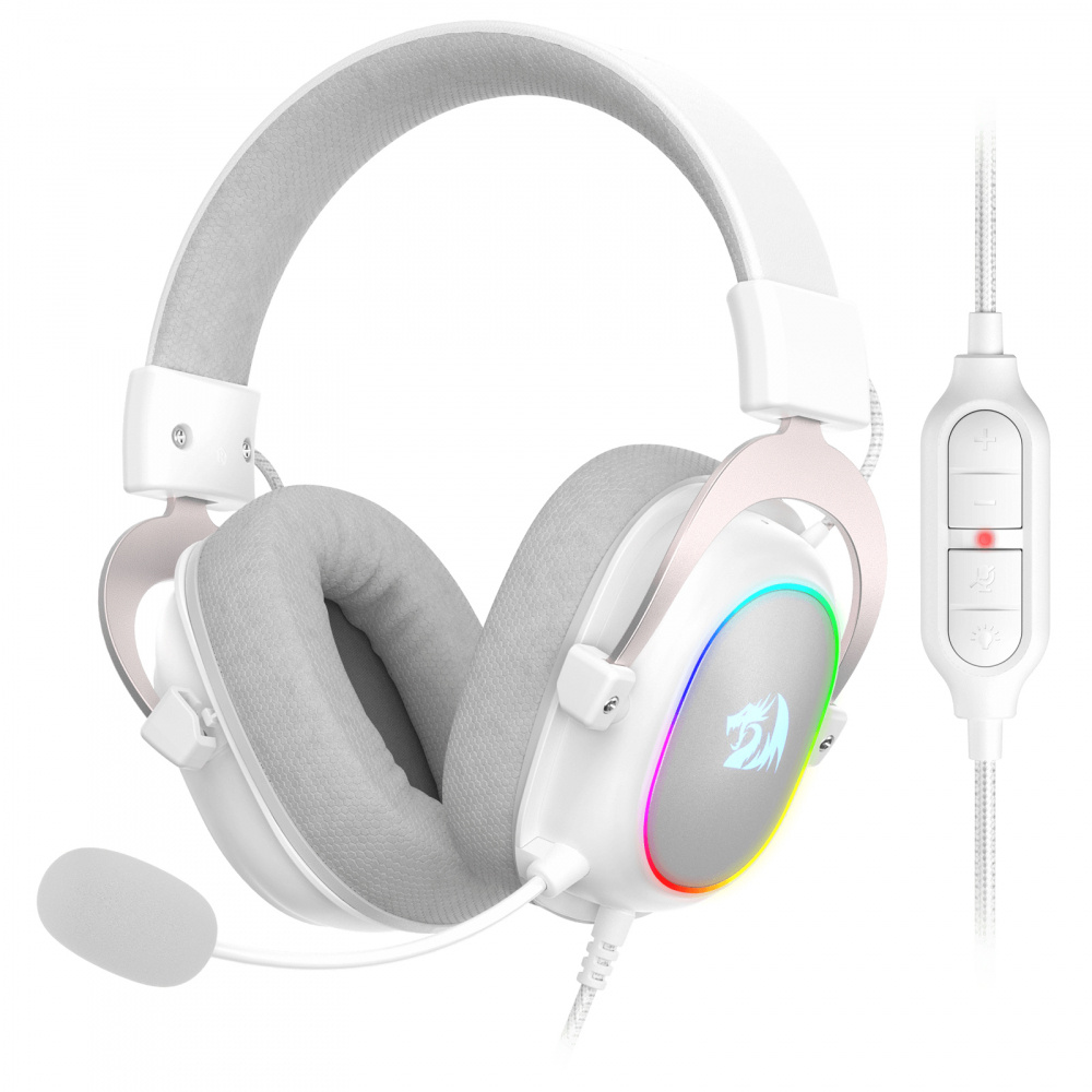 Redragon Audífonos Gamer Zeus X H510 7.1 para PC/PS4/Nintendo Switch, Alámbrico, 3.5mm/USB, Blanco