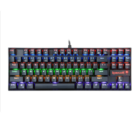 Teclado Gamer Redragon Kumara K552 Rainbow TKL RGB, Teclado Mecánico, Switch Blue, Alámbrico, Negro (Español)