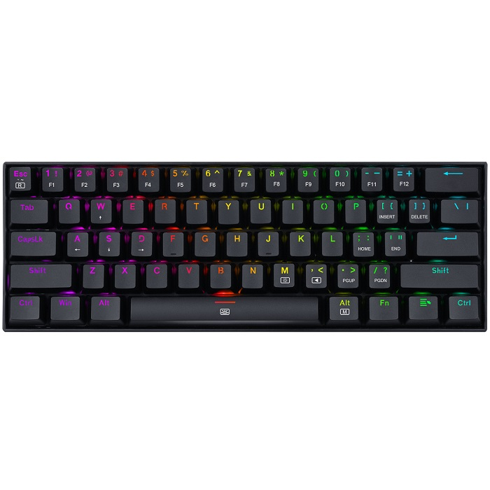 Teclado Gamer Redragon Dragonborn K630 LED 60%, Teclado Mecánico, Redragon Blue, Alámbrico, USB, Negro, Inglés 