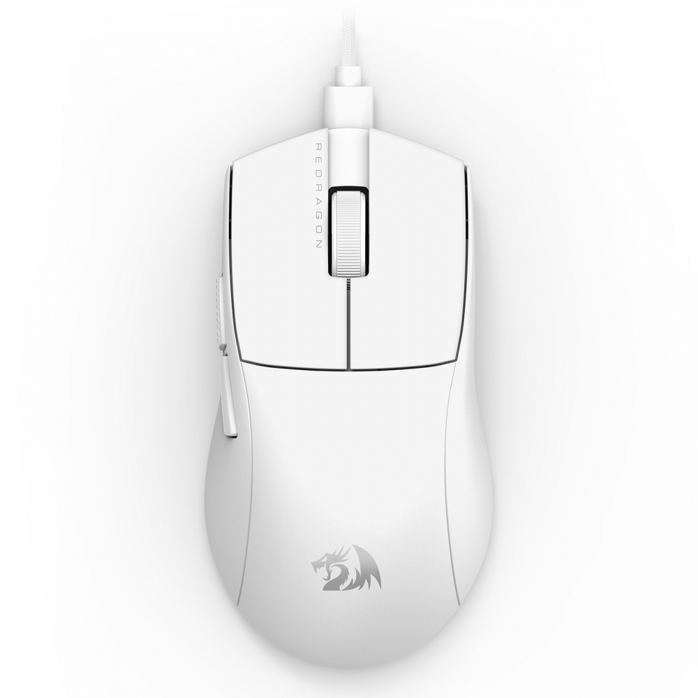 Mouse Gamer Redragon King M724, Alámbrico, Óptico, 12.400DPI, USB-C, Blanco
