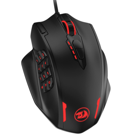 Mouse Gamer Redragon Óptico Impact M908, Alámbrico, USB-A, 12.400DPI, Negro