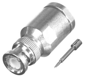 RF Industries Conector Coaxial BNC Macho, Plata