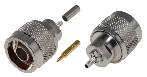 RF Industries Conector Coaxiales de Anillo Plegable N Macho, Plata