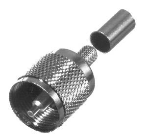 RF Industries Conector Coaxial de Anillo Plegable UHF Macho, Plata