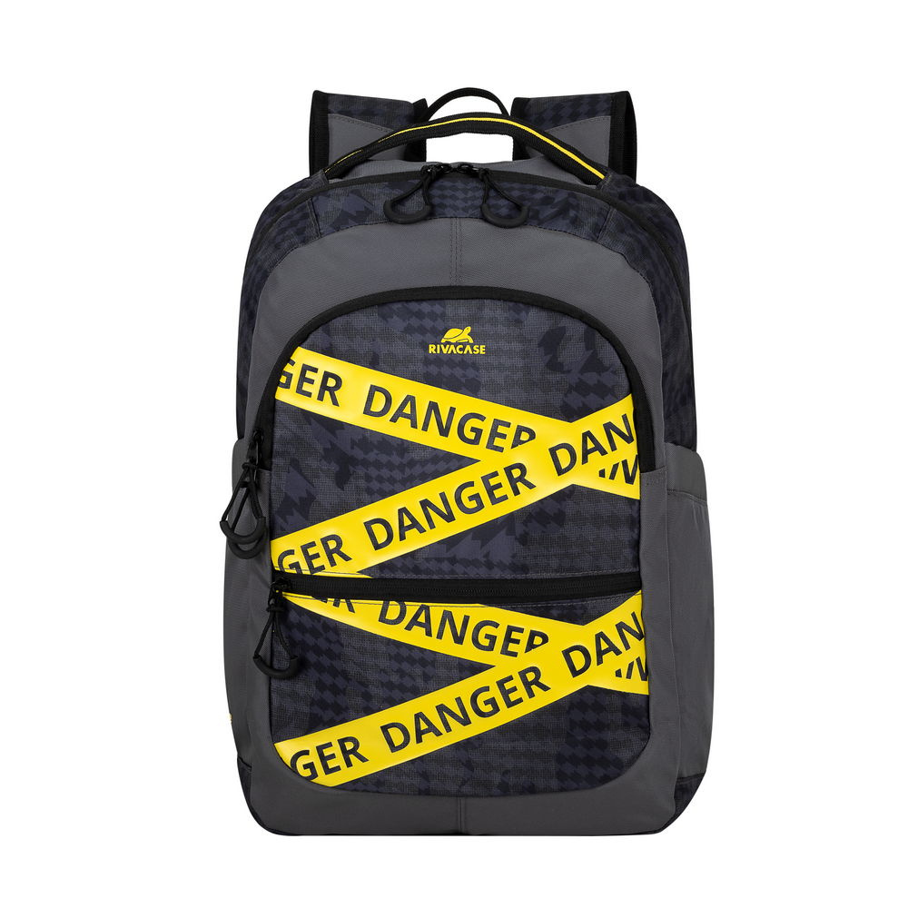 Rivacase Mochila de Poliéster 5431 Grey para Laptop 15.6", Gris/Amarillo