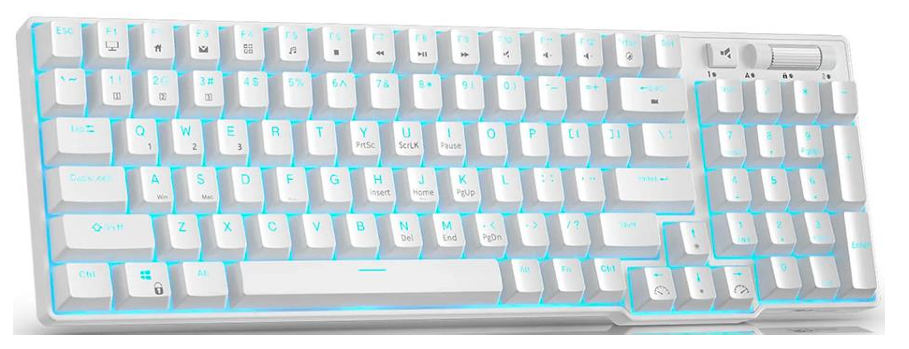 Teclado Gamer RK Royal Kludge RK96 LED RGB 96%, Teclado Mecánico, Switch Brown, Inalámbrico, USB/Bluetooth, Blanco, Español
