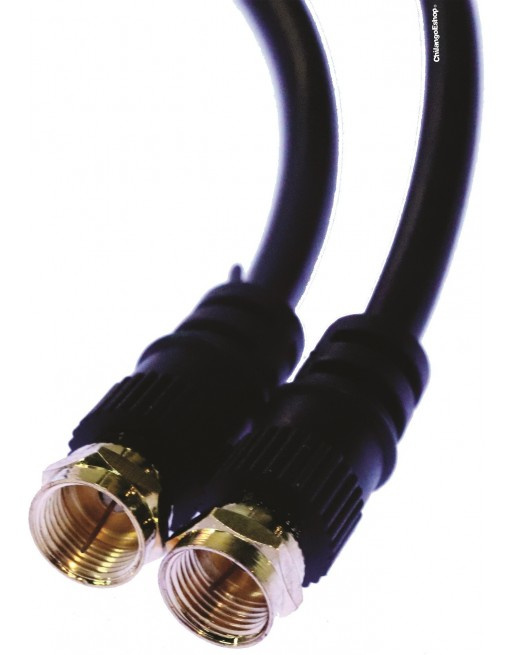 Romms Cable Coaxial para Video F- Macho - F Macho, 1.80 Metros, Negro