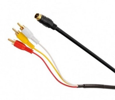 Romms Cable 3x RCA Macho - Mini-DIN Macho, 1.8 Metros, Negro, para DVD