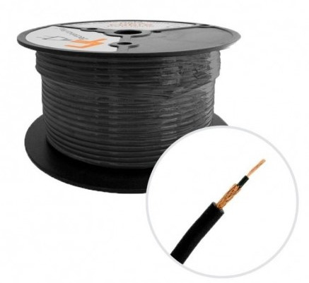 Romms Bobina de Cable para Micrófono, 20 AWG, 100 Metros, Negro