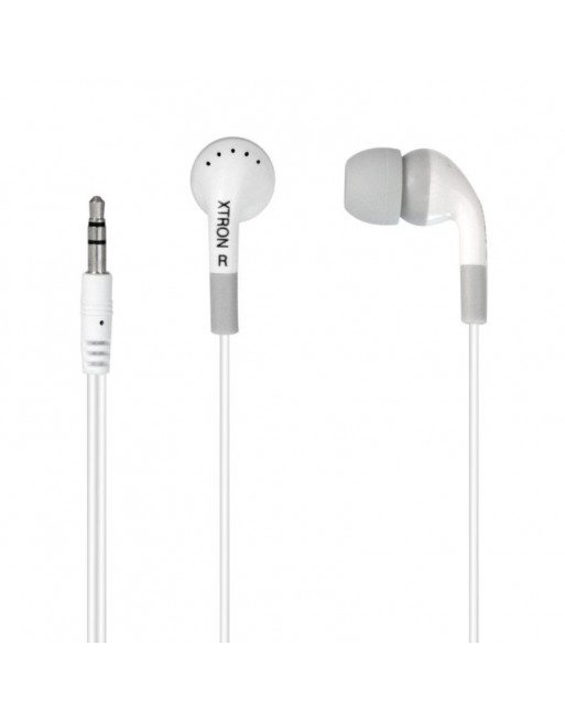 Romms Audífonos Intrauriculares Xtron, Alámbrico, 1.2 Metros, 3.5mm, Blanco