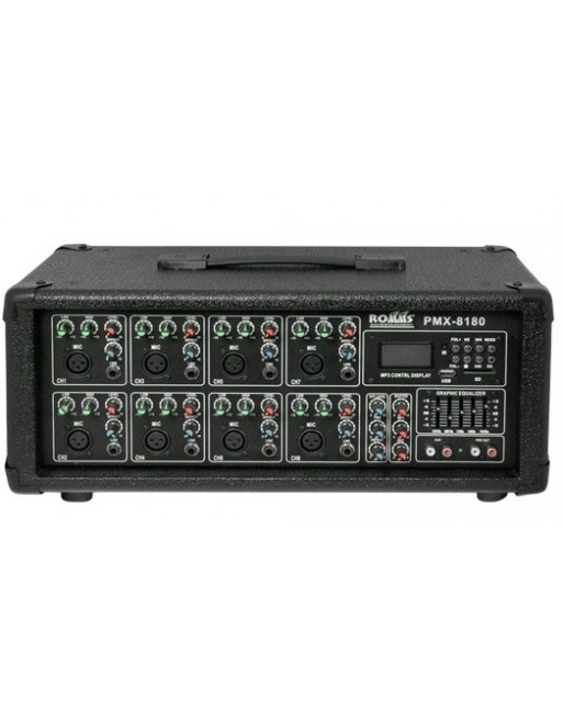 Romms Mezcladora PMX-8180, 8 Canales, XLR