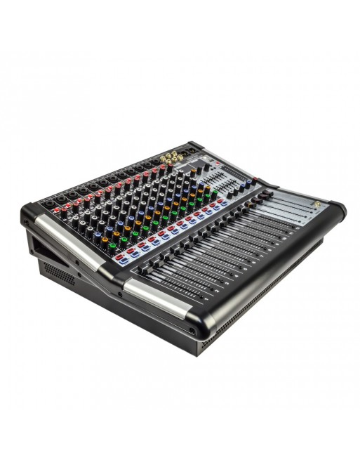 Romms Mezcladora Digital PMX-P12CH, 12 Canales, 32-bit, Bluetooth, USB, Entrada XLR 1000W