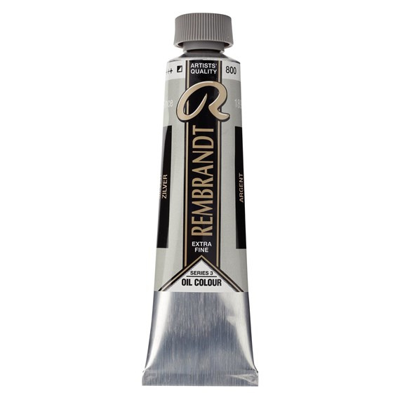 Royal Talens Pintura Óleo para Arte Rembrandt, 40ml, Plata No. 800