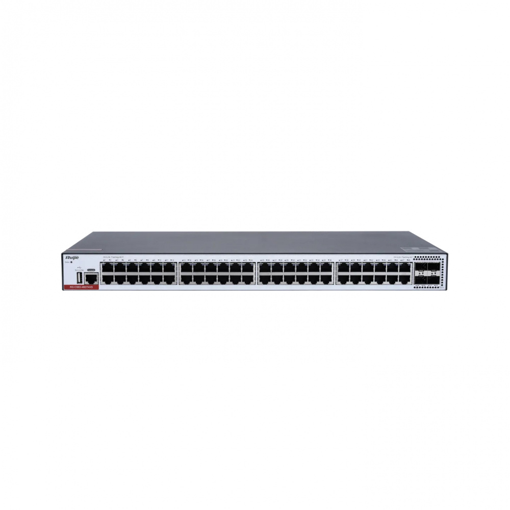 Switch Ruijie Gigabit Ethernet RG-CS83-48GT4XS, 48 Puertos 10/100/1000Mbps + 4 Puertos SFP+, 176 Gbit/s, 16.000 Entradas ― Administrable