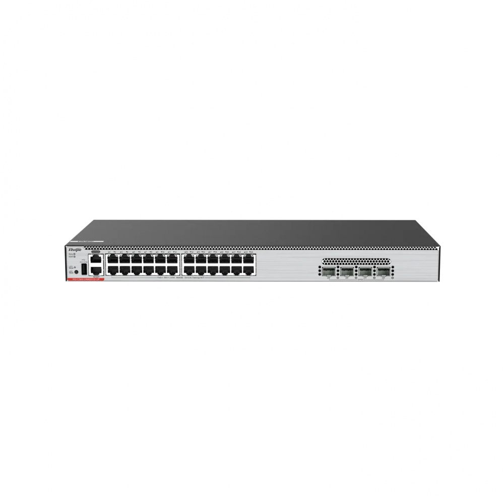 Switch Ruijie 5G Ethernet RG-CS86-24MG4VS-UP, 24 Puertos PoE 100/1000/5000Mbps + 8 Puertos SFP, 370W, 440 Gbit/s, 32768 Entradas ― Administrable