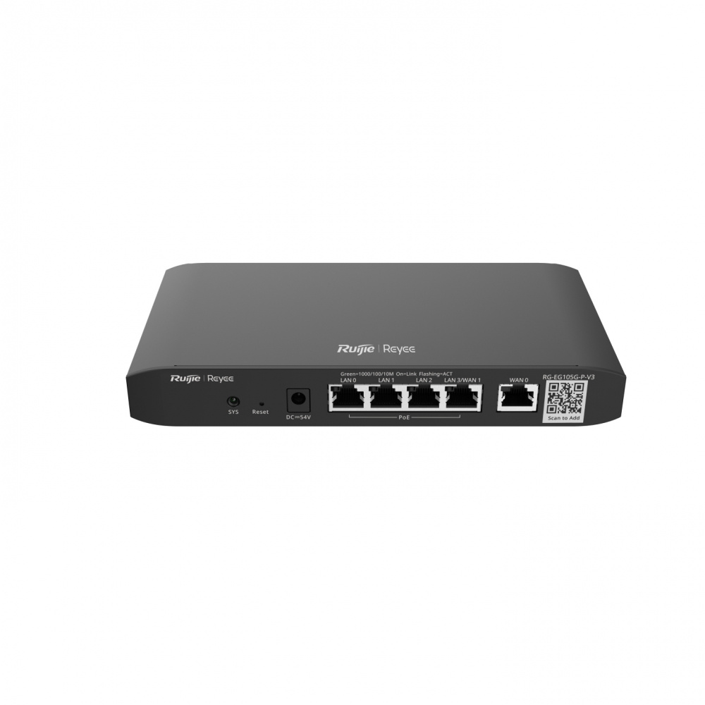 Router Ruijie Gigabit Ethernet Firewall RG-EG105G-P-V3, Alámbrico, 600 Mbit/s, 5x RJ-45