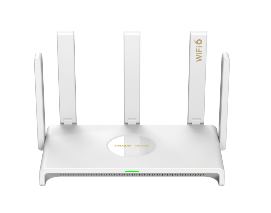 Ruijie Router con Sistema de Red Wi-Fi en Malla RG-EW3000GX, 5 x RJ-45, 3000 Mbit/s WLAN, Doble Banda 2.4/5 GHz, Wi-Fi 6, 5 Antenas Externas de 5 dBi, 1 Pieza