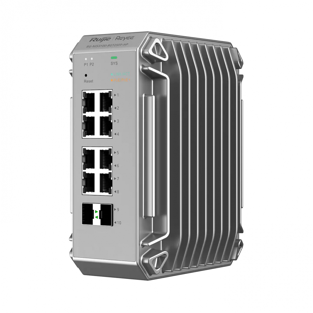 Switch Ruijie Gigabit Ethernet RG-NIS3100-8GT2SFP-HP, 8 Puertos 10/100/1000Mbps, 2 Puertos SFP,  128Gbit/s, 16.000 Entradas - Administrable