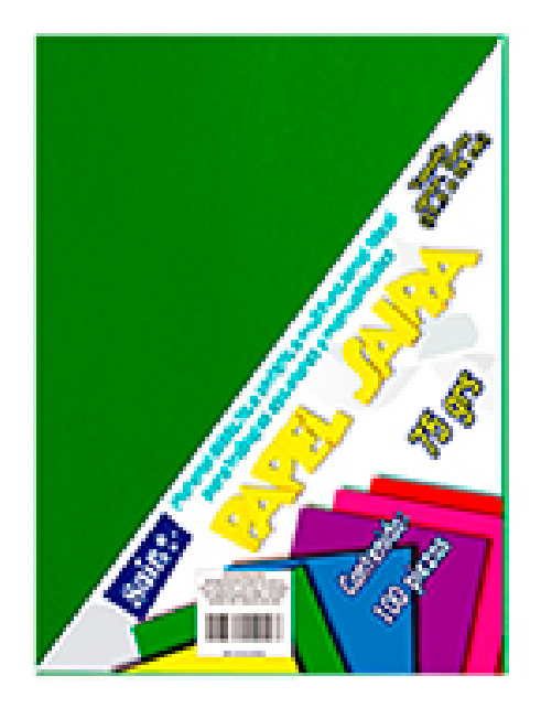 Sajor Papel Cortado, 75g/m², 100 Hojas de Tamaño Carta, Verde