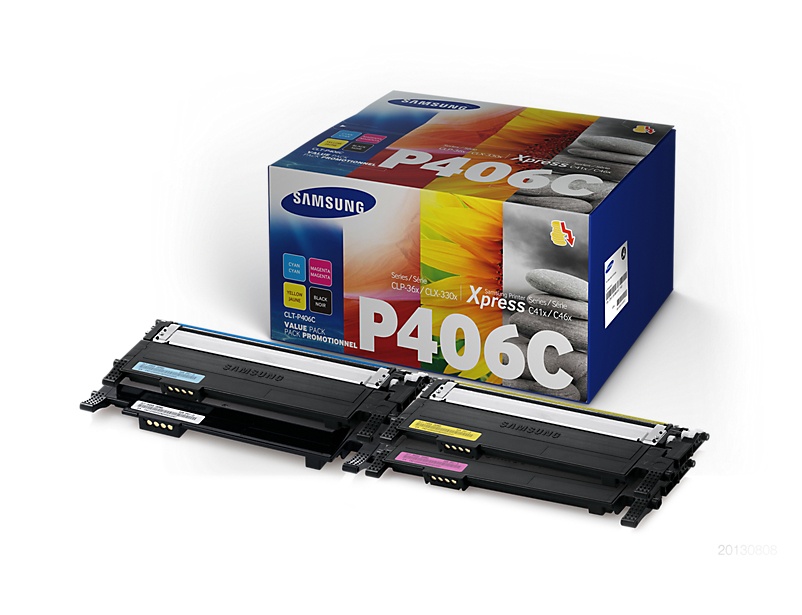 Kit Toner Samsung CLT-P406C Negro/Cian/Magenta/Amarillo, 1500 Páginas