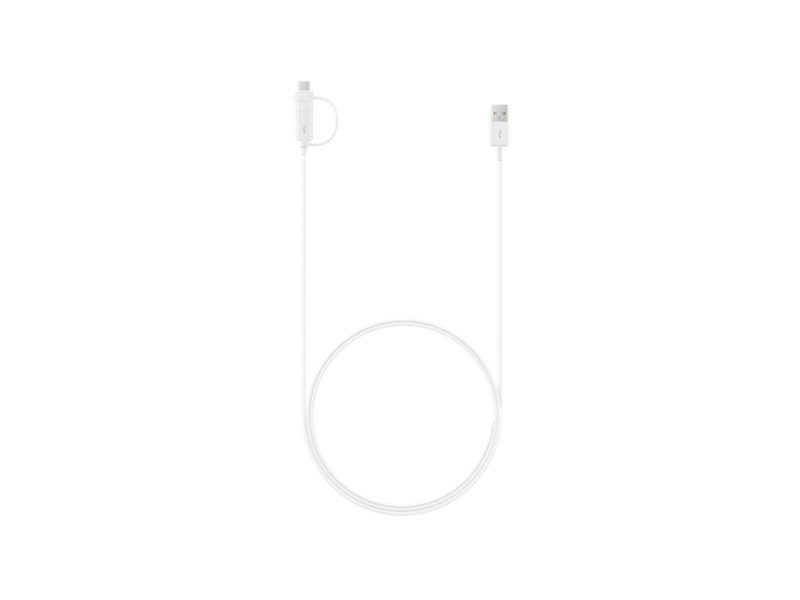Samsung Cable USB A Macho - USB C/Micro-USB B Macho, 1.5 Metros, Blanco