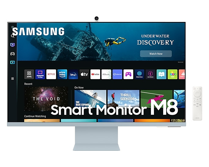 Monitor Samsung Smart Monitor M8 32", 4K Ultra HD, HDMI, Bocinas Integradas, Blanco/Azul