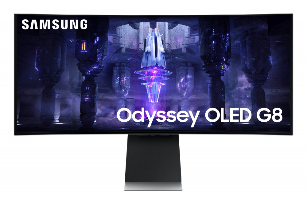 Monitor Gamer Curvo Samsung Odyssey G8 G85SB OLED 34", 3440x1440 Ultra Wide Quad HD, FreeSync, 175Hz, Bocinas Integradas, Plata 