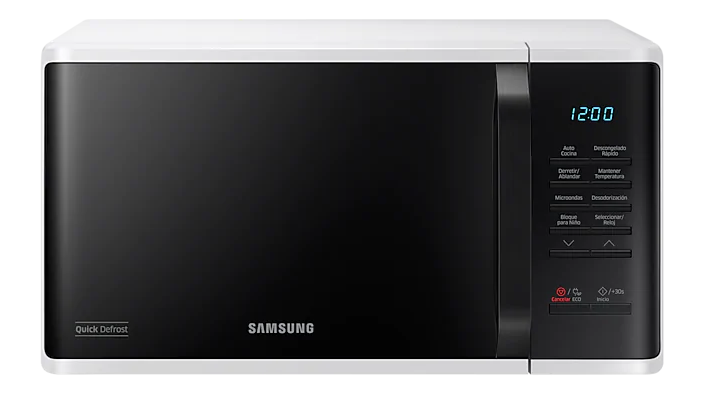 Samsung Horno de Microondas Quick Defrost, 0.8 Pies Cúbicos, 750W, 23 Litros, Blanco