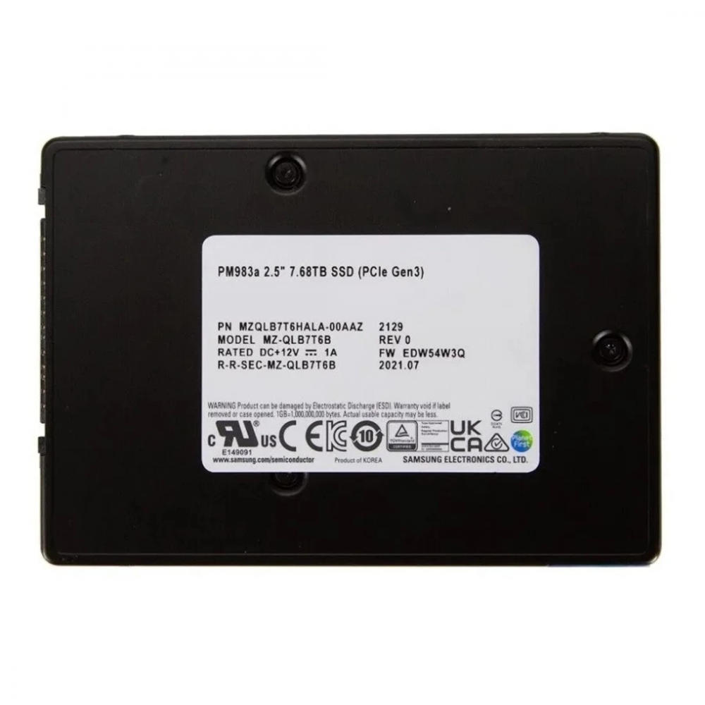 SSD Samsung PM983A NVMe, 7.6TB, U.2, 2200 MB/s Escritura, 3000 MB/s Lectura, PCI Express 3.0