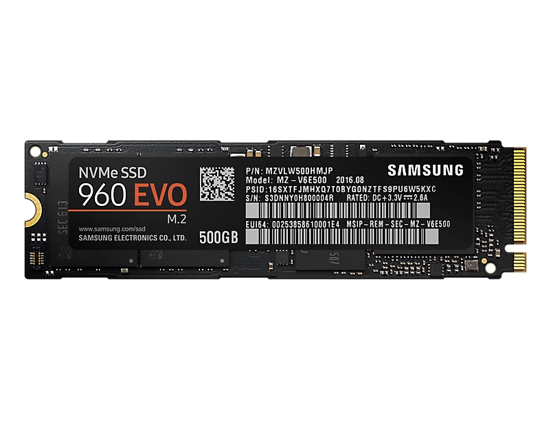SSD Samsung 960 EVO NVMe, 500GB, PCI Express, M.2