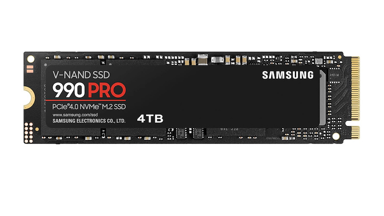 SSD Samsung 990 PRO NVMe, 4TB, M.2, 6900 MB/s Escritura, 7450 MB/s Lectura, PCI Express 4.0