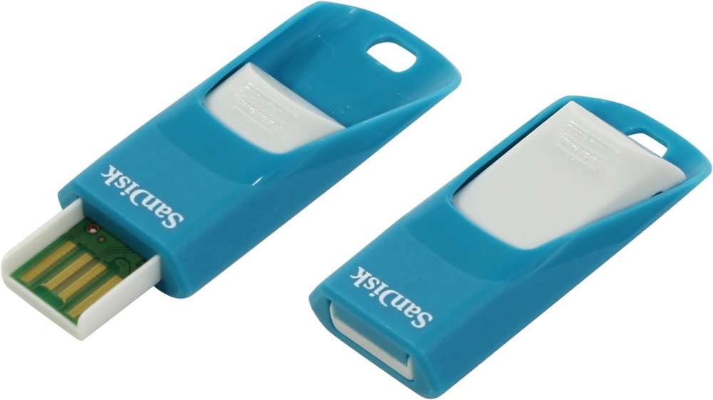 Memoria USB SanDisk Cruzer Edge Z51, 16GB, USB 2.0, Azul/Gris