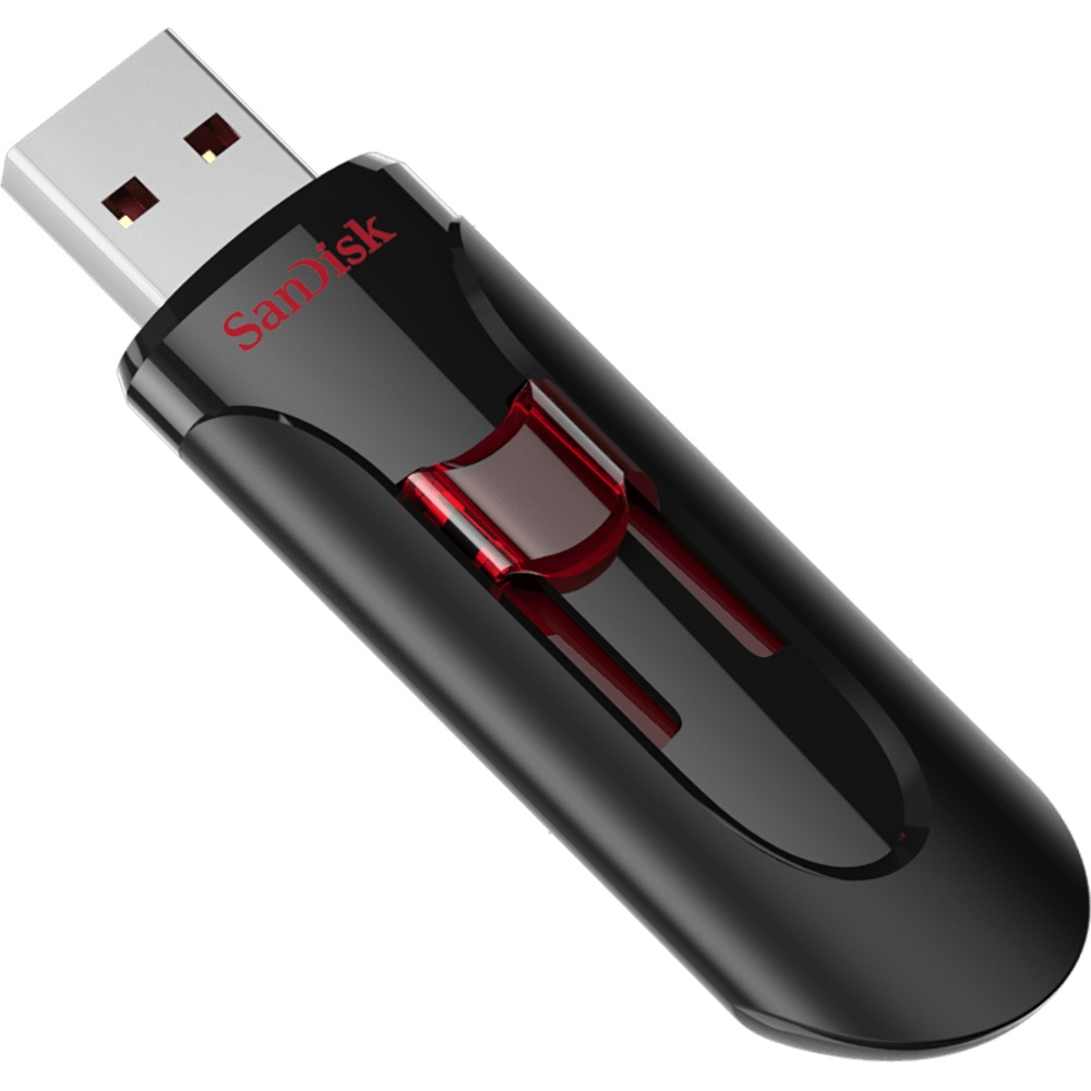 Memoria USB SanDisk Cruzer Glide, 16GB, USB 3.0, Negro/Rojo