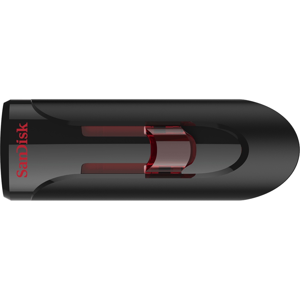 Memoria USB SanDisk Cruzer Glide, 32GB, USB 3.0, Negro/Rojo