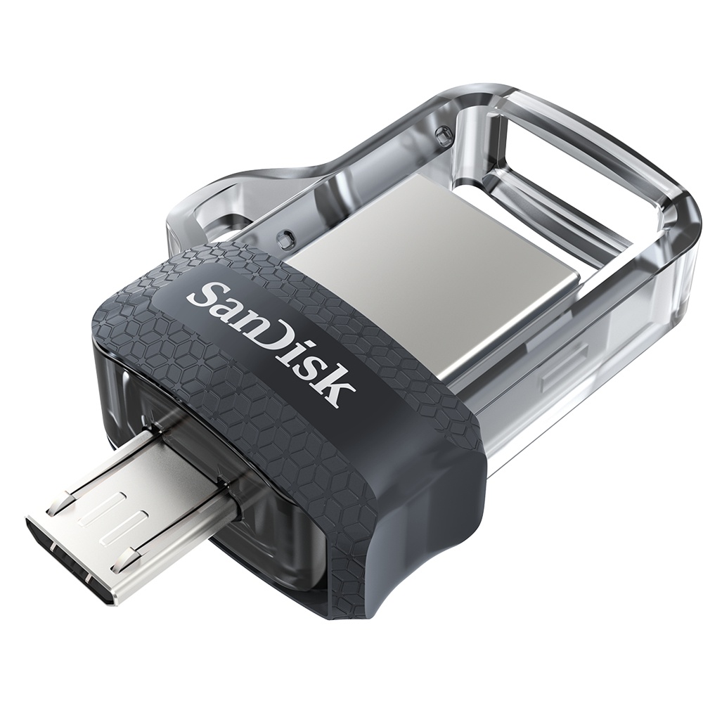 Memoria USB SanDisk Ultra Dual Drive m3.0, 16GB, USB-A/Micro-USB 3.0, Lectura 130MB/s, Gris