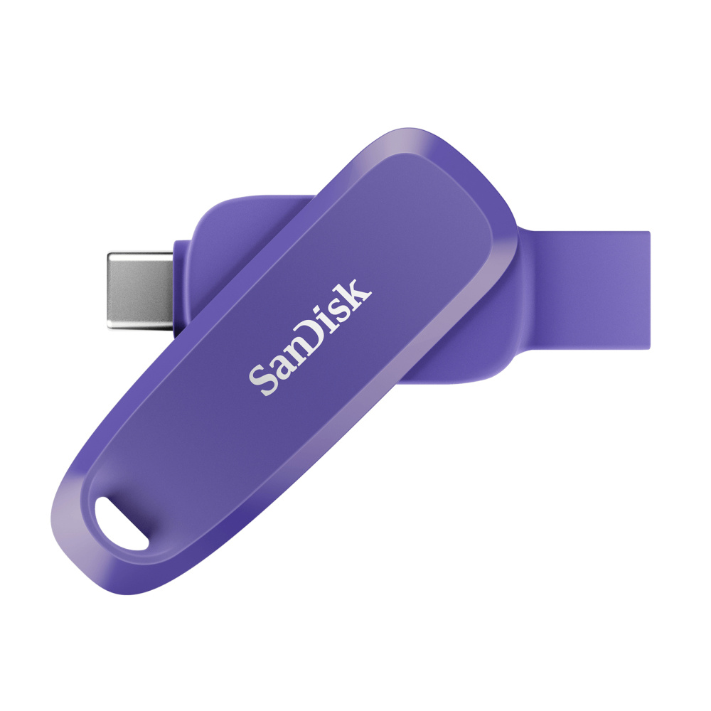 Memoria USB SanDisk SDDDC6-064G-G46PO, 64GB, USB-C 3.0, Lectura 100MB/s, Escritura 50MB/s, Morado