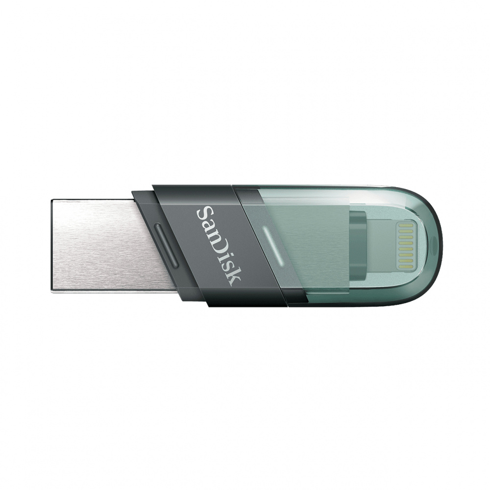 Memoria USB SanDisk iXpand Flip, 128GB, USB-A/Lightning,, Plata