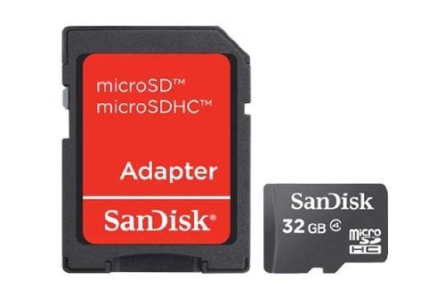 Memoria Flash SanDisk SDSDQM-032G-B35A, 32GB microSDHC Clase 4, con Adaptador