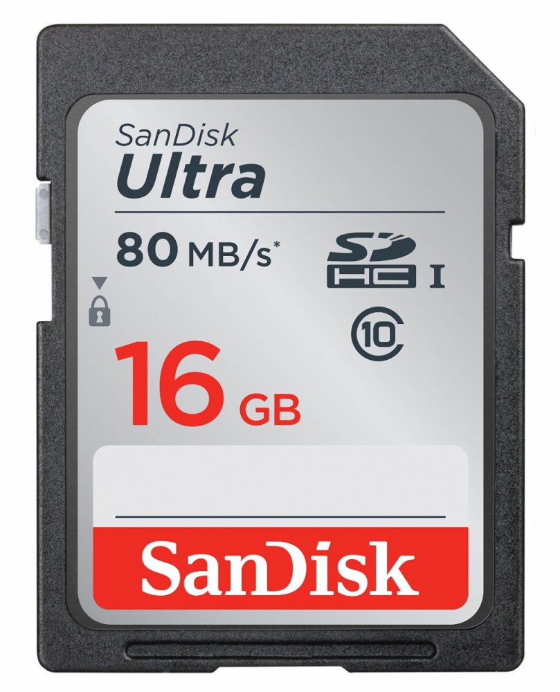 Memoria Flash SanDisk Ultra, 16GB SDHC UHS-I Clase 10, Lectura 80 MB/s