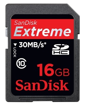 Memoria Flash SanDisk, 16GB Extreme SDHC, Lectura 30 MB/s