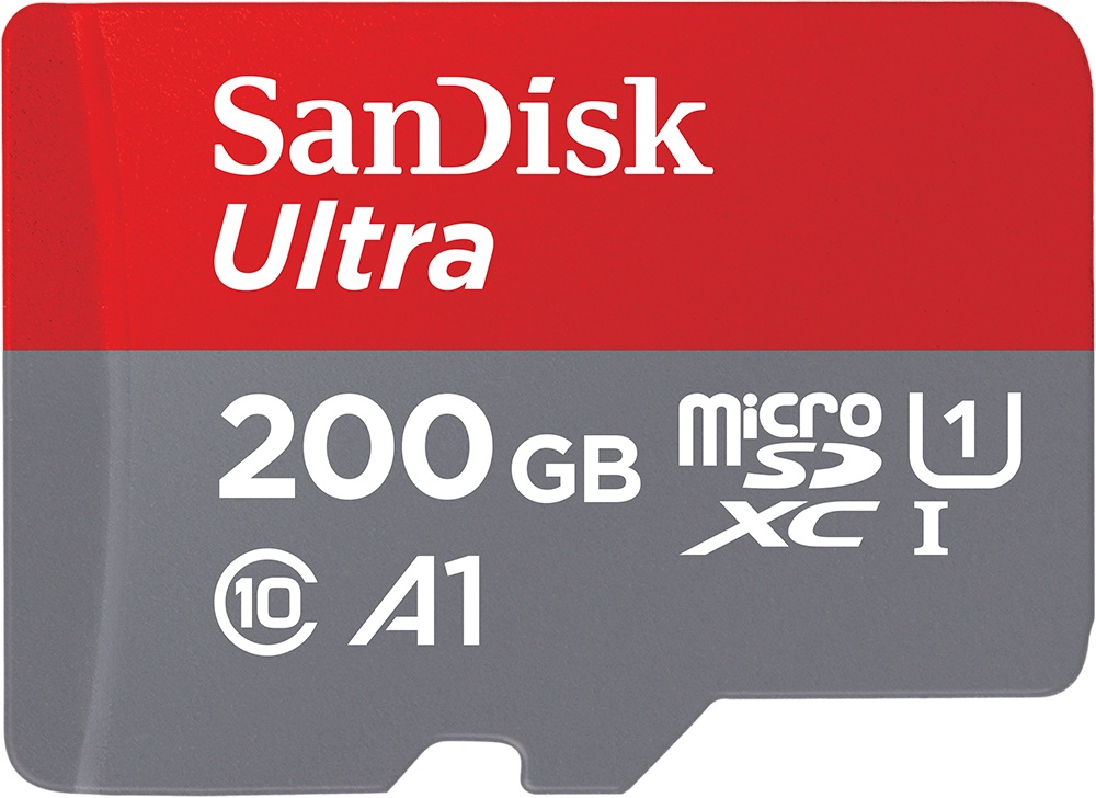 Memoria Flash SanDisk Ultra A1, 200GB MicroSDXC UHS-I Clase 10, con Adaptador 