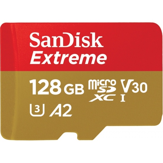 Memoria Flash SanDisk Extreme, 128GB MicroSDXC Clase 10, con Adaptador