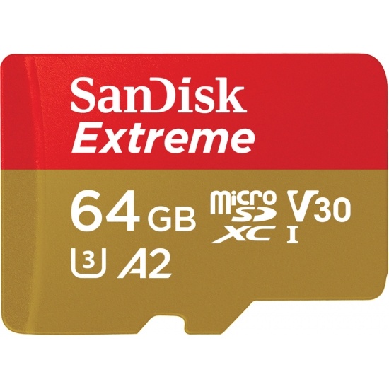 Memoria Flash SanDisk Extreme, 64GB MicroSDXC Clase 10, con Adaptador