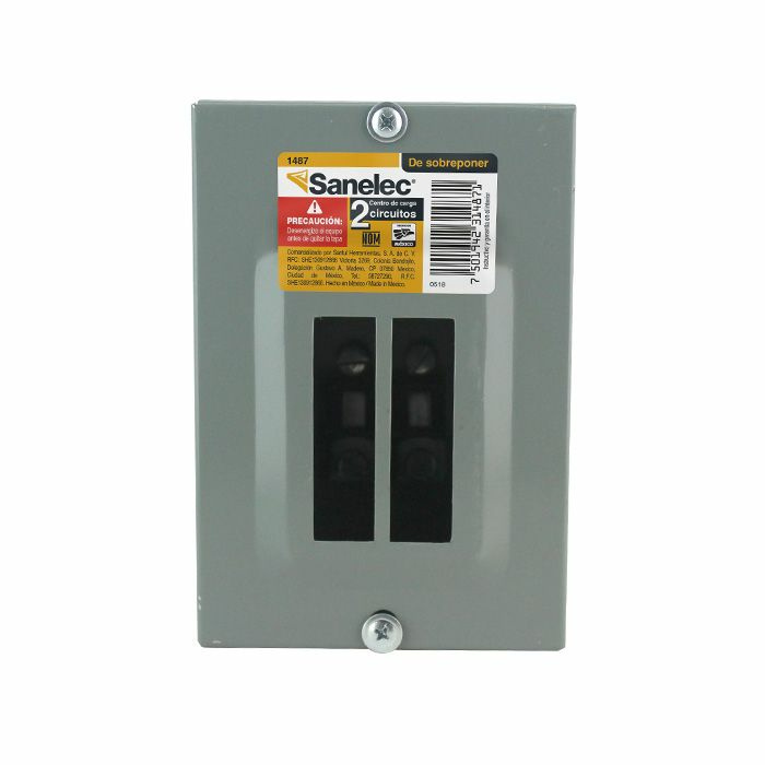 Sanelec Centro de Carga SAN1487, 2 Polos, 50A, Empotrar