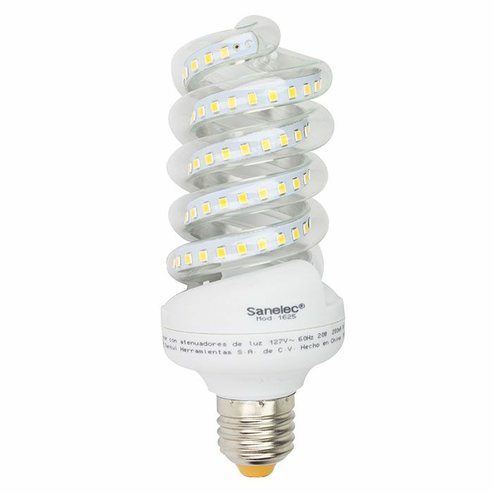 Santul Foco LED Espiral 1625, Luz Blanco Cálido, Base E27, 20W, 1700 Lúmenes, Transparente, Ahorro de 82% vs Foco Tradicional 110W