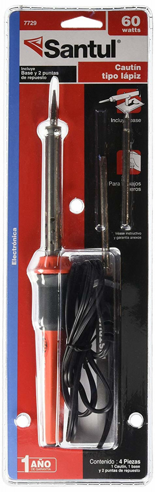 Santul Cautín Tipo Lápiz 7729, 60W, Negro/Rojo