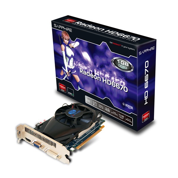 Sapphire AMD Radeon HD 6670, 1GB DDR3, DVI, PCI Express 2.0