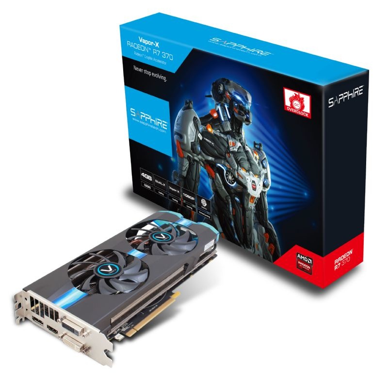 Tarjeta de Video Sapphire AMD Radeon Vapor-X R7 370 OC, 4GB 256-bit GDDR5, PCI Express 3.0