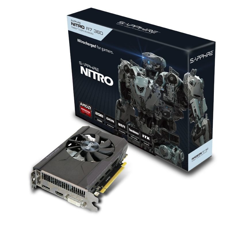 Tarjeta de Video Sapphire AMD Radeon Nitro R7 360, 2GB 128-bit GDDR5, PCI Express 3.0