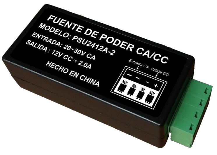 Saxxon Adaptador de Corriente para Cámara PSU2412A-2, Entrada 20-30V, Salida 12V, 2A